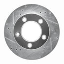 R1 76-93 Ford F-150 4WD Front Left Drilled & Slotted Silver Brake Rotor
