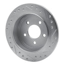 R1 95-02 Ford Explorer Rear Left Drilled & Slotted Silver Brake Rotor