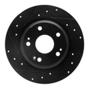 R1 17-20 Honda Civic Front & Rear Drilled & Slotted Black Brake Rotor Set