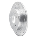 R1 11-16 Buick Regal Rear Right Drilled & Slotted Silver Brake Rotor
