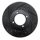 R1 70-73 Nissan 240Z Front Left Drilled & Slotted Black Brake Rotor