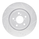 R1 17-20 Acura MDX Front Right Drilled & Slotted Silver Brake Rotor