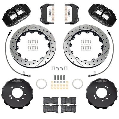 Wilwood 99-02 Nissan Skyline Superlite 6R Front BBK w/ 12.88in D/S Rotors & Flexlines - Black