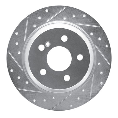R1 07-13 Mercedes-Benz S400 (USA) Rear Left Drilled & Slotted Silver Brake Rotor