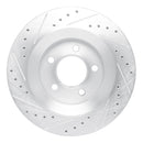 R1 99-04 Chrysler 300M Front Right Drilled & Slotted Silver Brake Rotor
