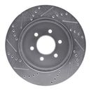 R1 03-04 Dodge DAKOTA 4WD Front Right Drilled & Slotted Silver Brake Rotor