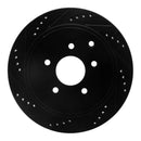 R1 03-24 Nissan Quest Rear Drilled & Slotted Black Rotors
