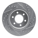 R1 91-96 Dodge Dakota 4WD Front Left Drilled & Slotted Silver Brake Rotor