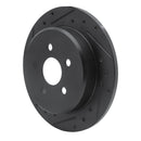 R1 03-10 Chrysler PT Cruiser Rear Left Drilled & Slotted Black Brake Rotor