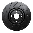 R1 16-25 Fiat 124 Spider Front Right Drilled & Slotted Black Brake Rotor