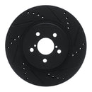 R1 17-23 Subaru Impreza Front Right Drilled & Slotted Black Brake Rotor