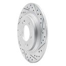 R1 13-26 Hyundai Kona Rear Right Drilled & Slotted Geo-Carbon Rotor