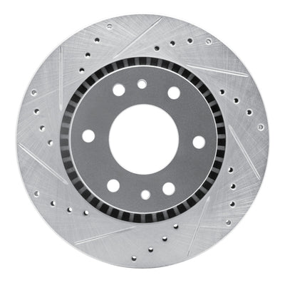 R1 06-09 Buick Rainier Front Left Drilled & Slotted Silver Brake Rotor