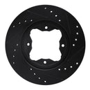 R1 90-97 Acura CL Front Left Drilled & Slotted Black Brake Rotor