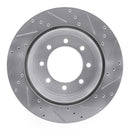 R1 11-22 Ford F-350 Super Duty Rear Drilled & Slotted Silver Brake Rotor Set