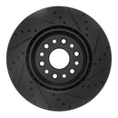 R1 19-25 Ram 1500 Front Drilled & Slotted Black Brake Rotor Set