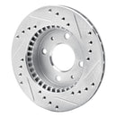 R1 95-00 Nissan Lucino (Mexico) Front Left Drilled & Slotted Silver Brake Rotor