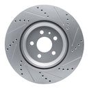 R1 17-25 Tesla Model 3 Rear Left Drilled & Slotted Silver Brake Rotor