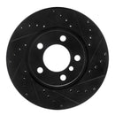 R1 11-16 Mini Cooper Paceman Front Right Drilled & Slotted Black Brake Rotor