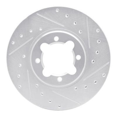 R1 82-85 Toyota Celica Front Right Drilled & Slotted Silver Brake Rotor