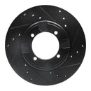 R1 92-98 Hyundai Elantra Front Right Drilled & Slotted Black Brake Rotor