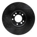 R1 91-93 BMW M5 Front Right Drilled & Slotted Black Brake Rotor