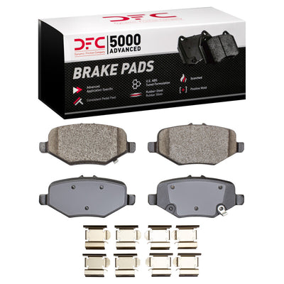 DFC 13-19 Ford Flex Rear Drilled & Slotted Geoperformance Rotors 5000 Advanced Brake Pads w/Hardware