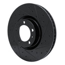 R1 10-24 Audi RS e-Tron GT Right Front Drilled & Slotted Black Brake Rotor