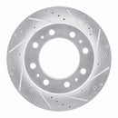 R1 09-24 Dodge Ram 4000 Front & Rear Drilled & Slotted Silver Brake Rotor Set