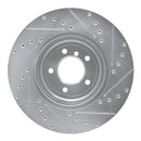 R1 11-16 BMW Z4 Front Left Drilled & Slotted Silver Brake Rotor
