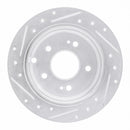 R1 04-12 Mitsubishi Eclipse Rear Right Drilled & Slotted Silver Brake Rotor