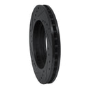 R1 98-15 Nissan NP300 (Mexico) Front Right Drilled & Slotted Black Brake Rotor