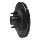 R1 87-92 Lincoln Mark VII Front Left Drilled & Slotted Black Brake Rotor