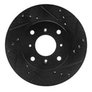 R1 92-96 Honda Prelude Front Right Drilled & Slotted Black Brake Rotor