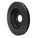 R1 04-08 Cadillac CTS Front Left Drilled & Slotted Black Brake Rotor