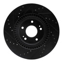 R1 11-25 Hyundai Tucson Front Right Drilled & Slotted Black Brake Rotor