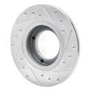 R1 85-91 Subaru XT Rear Left Drilled & Slotted Silver Brake Rotor