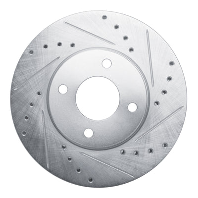 R1 17-25 Nissan Kicks Front Right Drilled & Slotted Silver Brake Rotor