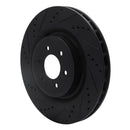 R1 03-17 Dodge Viper Rear Left Drilled & Slotted Black Brake Rotor