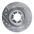 R1 81-89 Alfa Romeo GTV-6 Rear Right Drilled & Slotted Silver Brake Rotor