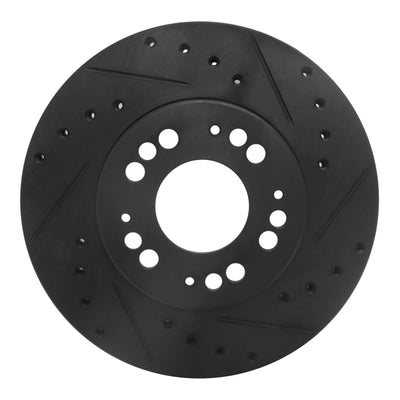 R1 91-04 Dodge STEALTH Front Right Drilled & Slotted Black Brake Rotor