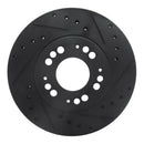 R1 91-04 Dodge STEALTH Front Right Drilled & Slotted Black Brake Rotor
