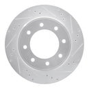 R1 12-21 Nissan NV2500 Rear Right Drilled & Slotted Silver Brake Rotor