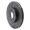 R1 19-25 Volkswagen Jetta Front & Rear Drilled & Slotted Black Brake Rotor Set