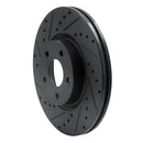 R1 04-19 Ford C-MAX Front Left Drilled & Slotted Black Brake Rotor