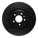 R1 16-20 Buick Regal Sportback Front Left Drilled & Slotted Black Brake Rotor