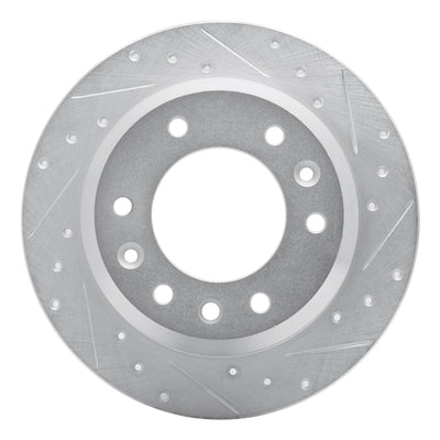R1 06-14 Hyundai Entourage Rear Right Drilled & Slotted Silver Brake Rotor