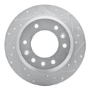 R1 06-14 Hyundai Entourage Rear Right Drilled & Slotted Silver Brake Rotor