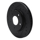 R1 07-17 Dodge CALIBER Front Left Drilled & Slotted Black Brake Rotor