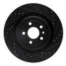R1 13-19 Ford Flex Front & Rear Drilled & Slotted Black Brake Rotor Set